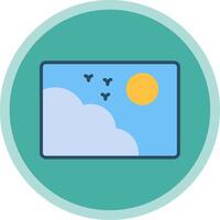 Picture Flat Multi Circle Icon vector