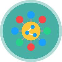 compartir plano multi circulo icono vector