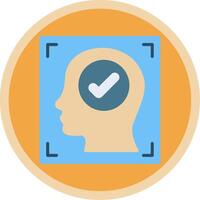 Face Recognition Flat Multi Circle Icon vector