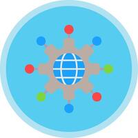 Network Flat Multi Circle Icon vector