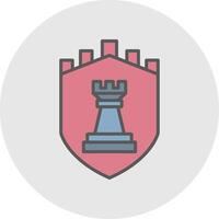 Security Castle Strategies Line Filled Light Icon vector