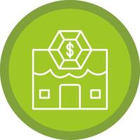 empeñar tienda línea multi circulo icono vector