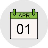 April Line Filled Light Icon vector