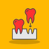 implantes lleno sombra icono vector