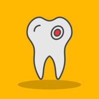 caries lleno sombra icono vector