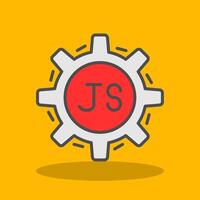 javascript lleno sombra icono vector