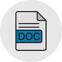 DOC File Format Line Filled Light Icon vector