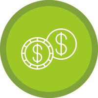 Dollar Line Multi Circle Icon vector
