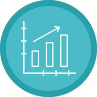 Bar Chart Line Multi Circle Icon vector