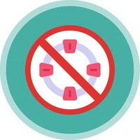 Prohibited Sign Flat Multi Circle Icon vector