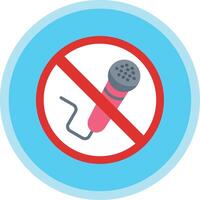 No Microphone Flat Multi Circle Icon vector