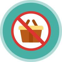 Prohibited Sign Flat Multi Circle Icon vector