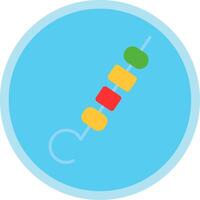 Skewer Flat Multi Circle Icon vector