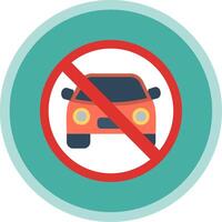 Prohibited Sign Flat Multi Circle Icon vector