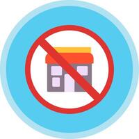 Prohibited Sign Flat Multi Circle Icon vector