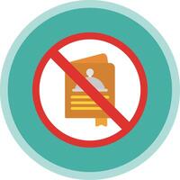 prohibido firmar plano multi circulo icono vector