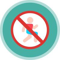 Prohibited Sign Flat Multi Circle Icon vector