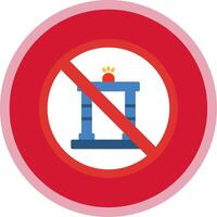 prohibido firmar plano multi circulo icono vector