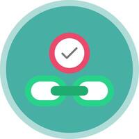 Hyperlink Flat Multi Circle Icon vector