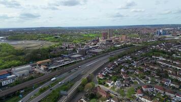 Alto ângulo Visão do brest Cruz cidade Centro Londres, Inglaterra Unidos reino. abril 12, 2024 video