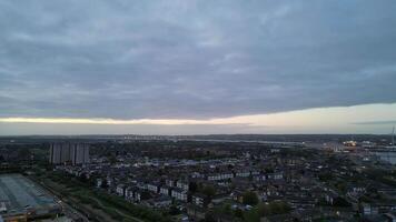 Aerial Footage of Tilbury Port City of England United Kingdom During Sunrise. April 20th, 2024 video