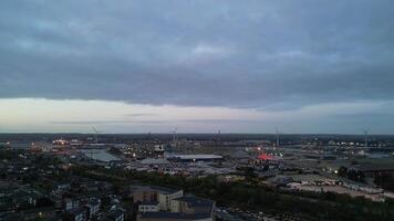 Aerial Footage of Tilbury Port City of England United Kingdom During Sunrise. April 20th, 2024 video