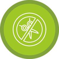 No Scissors Line Multi Circle Icon vector