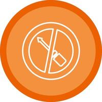 No Screwdriver Line Multi Circle Icon vector