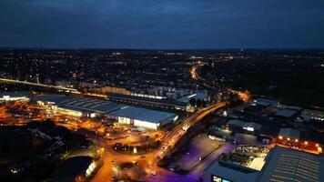 Aerial Night Footage of Illuminated Central Cambridge City of Cambridgeshire, England United Kingdom. March 21st, 2024 video