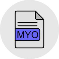 mio archivo formato línea lleno ligero icono vector