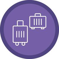 Suitcases Line Multi Circle Icon vector