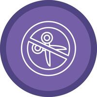 No Scissors Line Multi Circle Icon vector