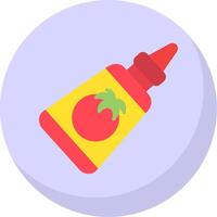 salsa de tomate plano burbuja icono vector