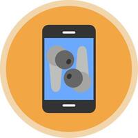 Smart Phone Flat Multi Circle Icon vector