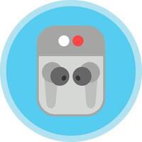 Earbuds Flat Multi Circle Icon vector