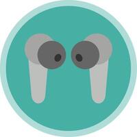 Earbuds Flat Multi Circle Icon vector