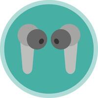 Earbuds Flat Multi Circle Icon vector