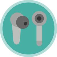 Earbud Flat Multi Circle Icon vector