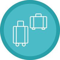 Suitcases Line Multi Circle Icon vector