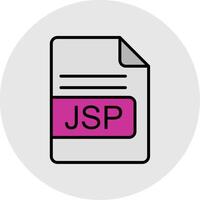 JSP File Format Line Filled Light Icon vector