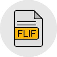 FLIF File Format Line Filled Light Icon vector