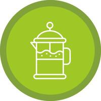 Coffee Filter Line Multi Circle Icon vector
