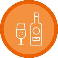 Wine Bottle Line Multi Circle Icon vector