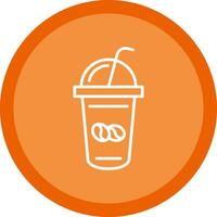 Coffee Shake Line Multi Circle Icon vector