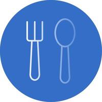 Spoon And Fork Flat Bubble Icon vector