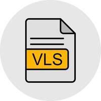 VLS File Format Line Filled Light Icon vector