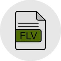 flv archivo formato línea lleno ligero icono vector