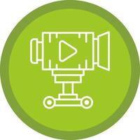 Camera Dolly Line Multi Circle Icon vector