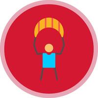 Skydiving Flat Multi Circle Icon vector