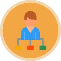 jerarquía plano multi circulo icono vector